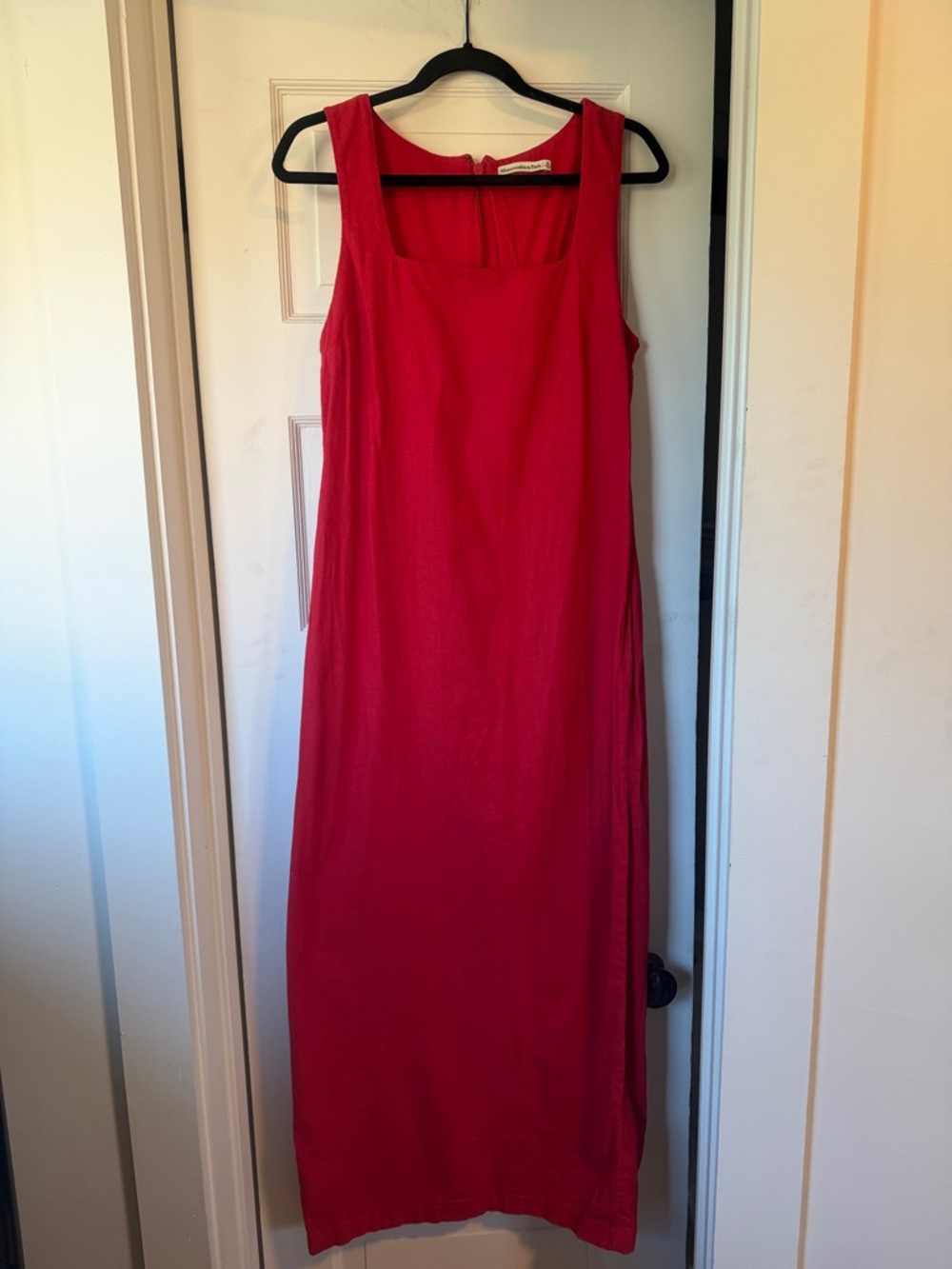 Abercrombie & Fitch Linen Red Maxi Dress